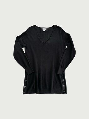 Button Accent Linen Knit Dress